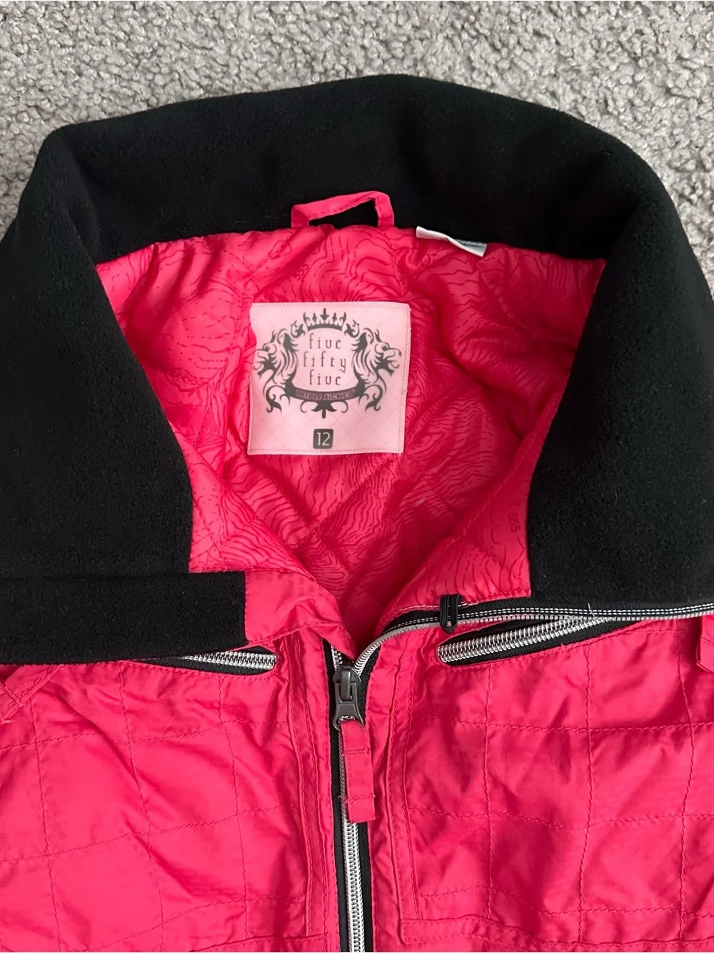 Five Fifty Five Pink Jacket Snow Puffer Girls 12